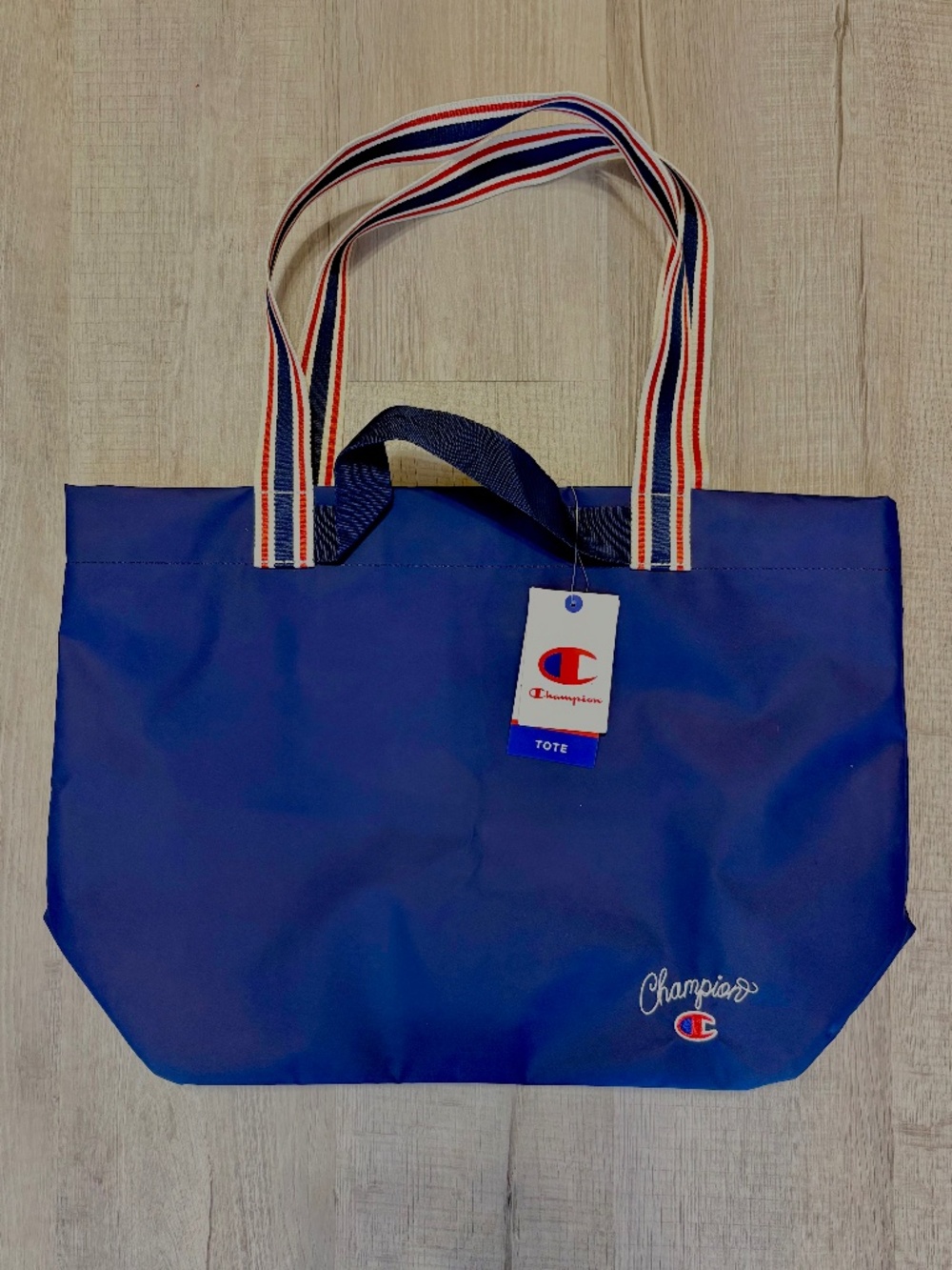 Champion Harbor Tote Bag Navy Coastal Nautical Sporty Gym Travel Logo Large NWT